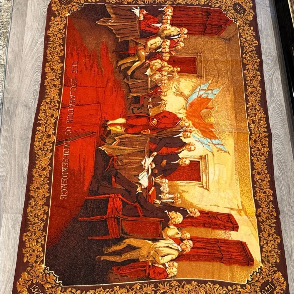 Vintage Tapestry The Declaration of Independence Historical Scene Large 55”x38”